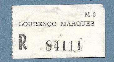 Registration Label-Lourenco Marques R 84111