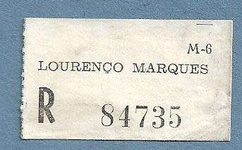 Registration Label-Lourenco Marques R 84735