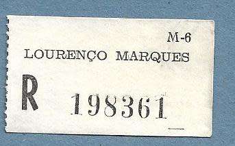 Registration Label-Lourenco Marques R 198361