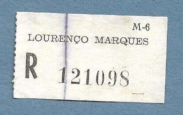 Registration Label-Lourenco Marques R 121098