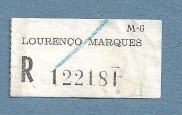 Registration Label-Lourenco Marques R 122181