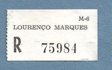 Registration Label-Lourenco Marques R 75984