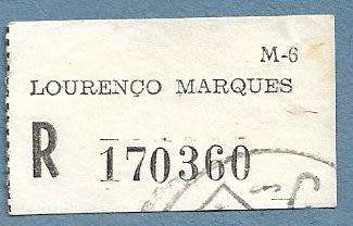 Registration Label-Lourenco Marques R 170360