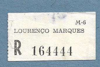 Registration Label-Lourenco Marques R 164444