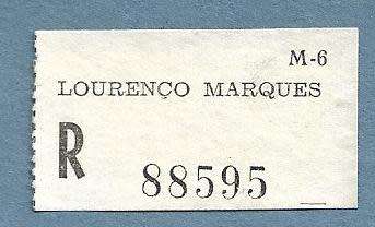 Registration Label-Lourenco Marques R 88595