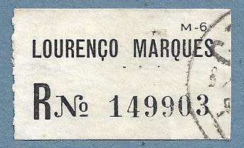 Registration Label-Lourenco Marques R 149903