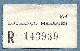 Registration Label-Lourenco Marques R 143939
