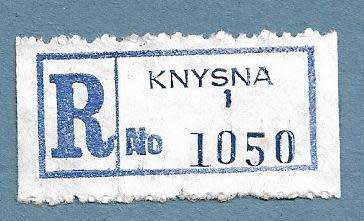 Registration Label-Knysna 1-R 1050