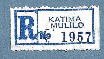 Registration Label-Katima Mulilo -R 1957