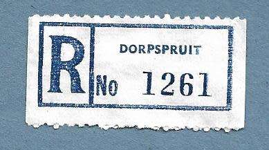 Registration Label-Dorpspruit-R 1261