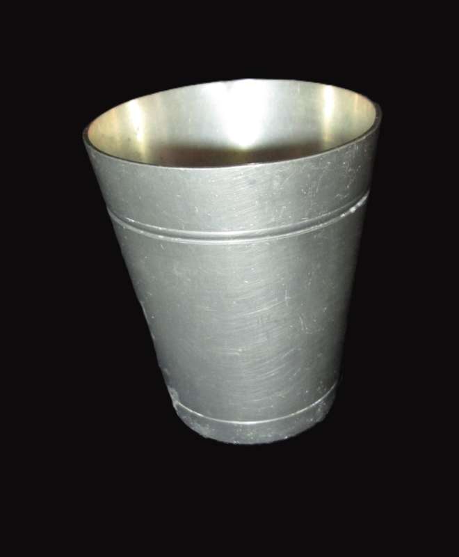 Home & Living-Kitchenware- German Pewter Cup EZN? Zinn with angel and scale back stamp.