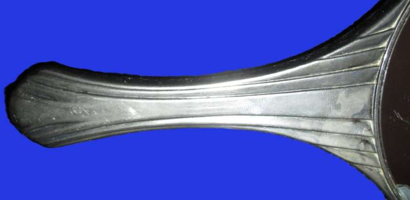 Home & Living-Handheld Mirror. Reasonable heavy. No marking of silver or pewter.