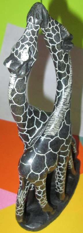 Home Decor-Ornaments-Pair of Handmade Giraffes - Possibly Rhodesian Soap Stone
