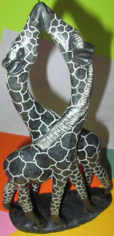 Home Decor-Ornaments-Pair of Handmade Giraffes - Possibly Rhodesian Soap Stone