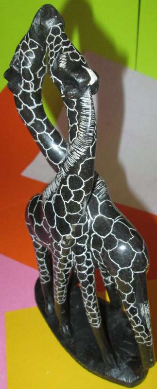 Home Decor-Ornaments-Pair of Handmade Giraffes - Possibly Rhodesian Soap Stone