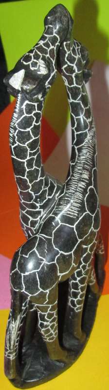Home Decor-Ornaments-Pair of Handmade Giraffes - Possibly Rhodesian Soap Stone