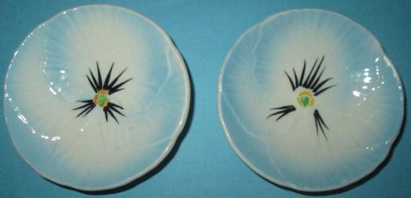 Home Decor- Pair of Royal Art Potteries Miniature Dishes Pansy pattern -Made in England