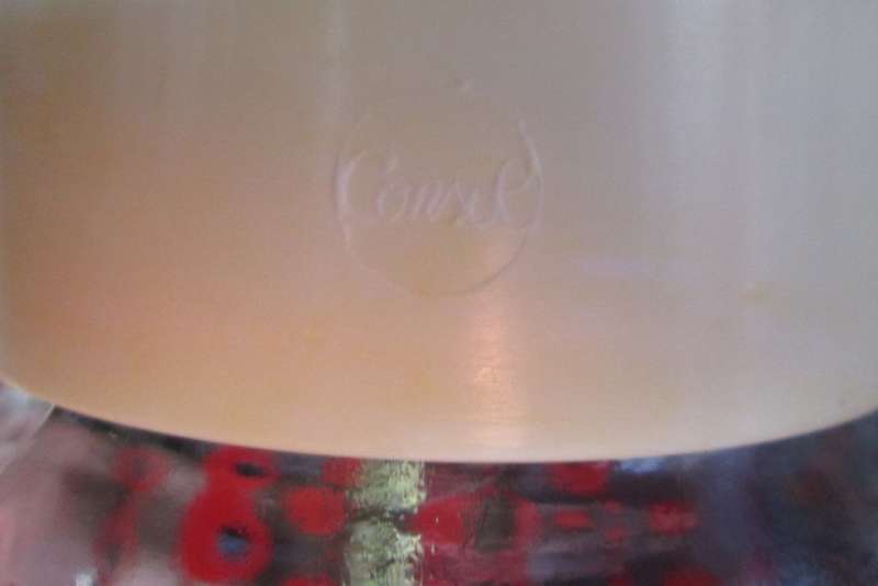 Home & Living-Kitchen ware-Consol Glass Jug with original plastic top. Reto vintage with red circle