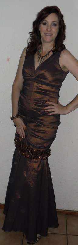 Long Evening Dress - Copper/Bronz size 34/10