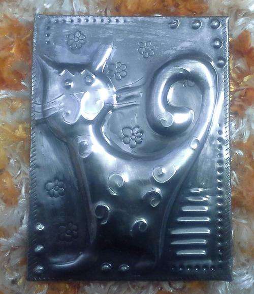 "One of a kind" CAT - Fridge Magnet - Handcrafted Pewter Art by Hanli