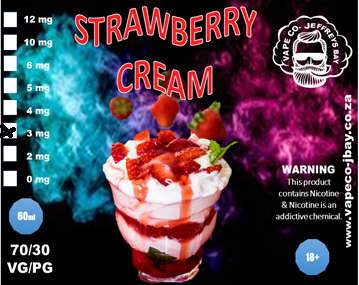 Vape Juice 60ml  Strawberry Cream 70/30 - 3mg Nicotine