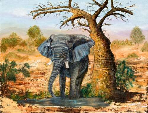 100% Hanpainted Original OIL painting, Signed by HANLI BARNARD