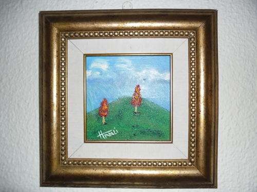 Original oil painting by Hanli Barnard - Landscape -  Gold Frame 235x255x14mm