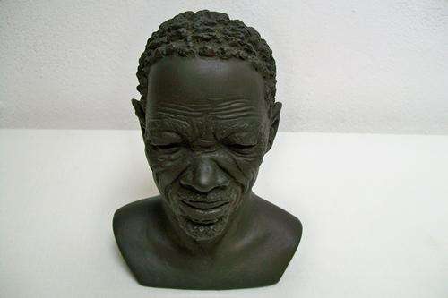 Bust Sculpture of Bushman , made and signed by Johan Steynberg - Very Colletable Artwork