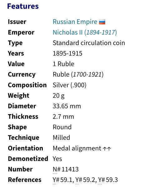 Silver Ruble Coin