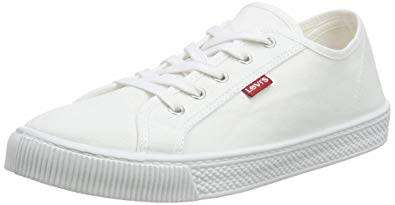 100% Original- Levi's Unisex Malibu Beach S Regular White Sneakers