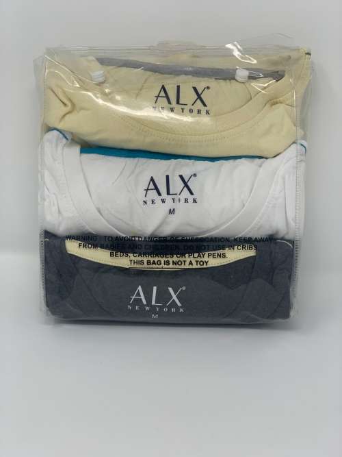 ALX New York Men T-Shirt 100% Cotton Pack of 3 - Size M