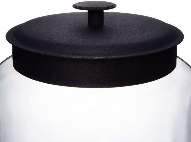 Anchor Hocking 96 Ounce Mini Montana Glass Jar with Black Metal Lid (pack of 2)