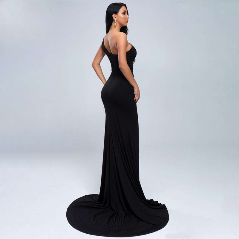 Elegant Sexy One Shoulder Long Maxi Evening Party Dress