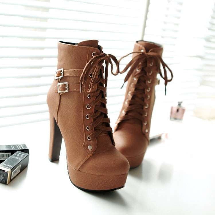 Fashion Round Head Ankle Boots