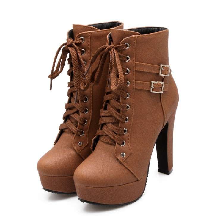 Fashion Round Head Ankle Boots