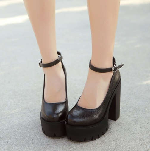 Thick Heeled Platform High Heel Shoes