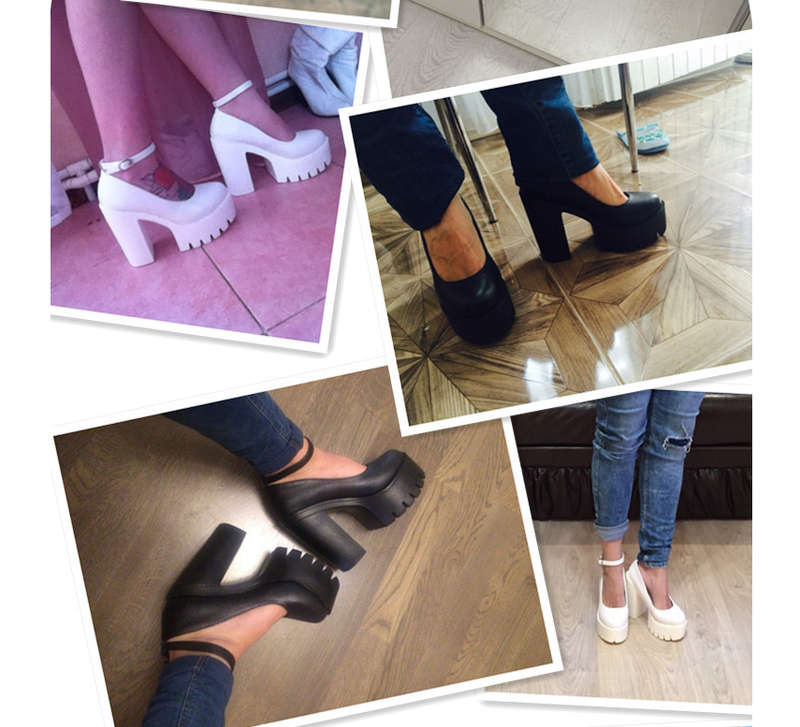 Thick Heeled Platform High Heel Shoes