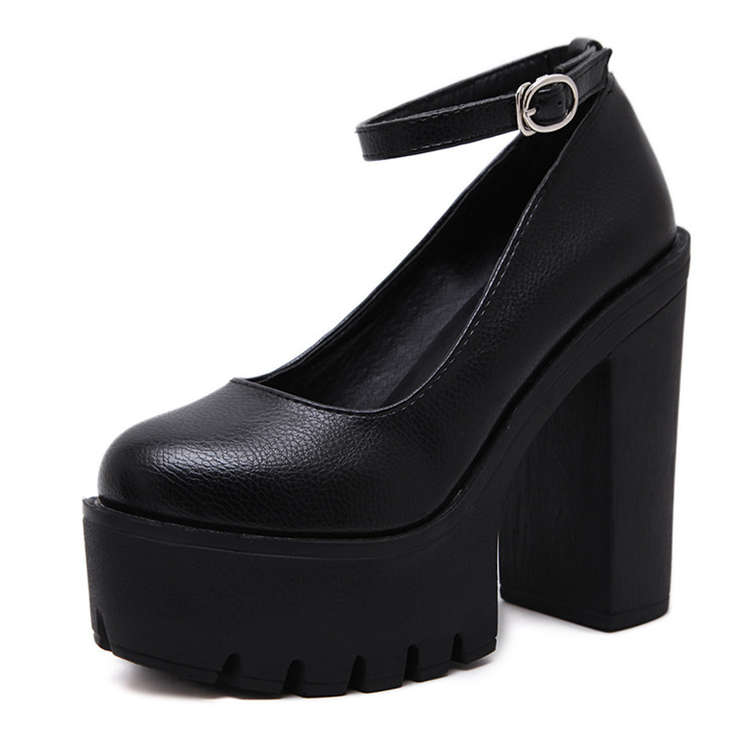 Thick Heeled Platform High Heel Shoes