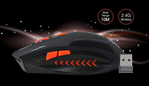 AZZOR Rechargeable Wireless Mouse Slient Button Computer Gaming 2400DPI Built-in Battery