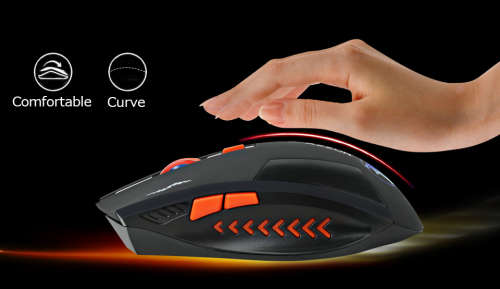 AZZOR Rechargeable Wireless Mouse Slient Button Computer Gaming 2400DPI Built-in Battery