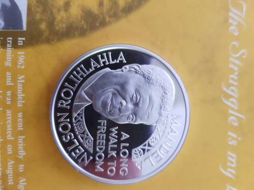 1 ounce silver mandela yellow card a walk to freedom by mint of norway