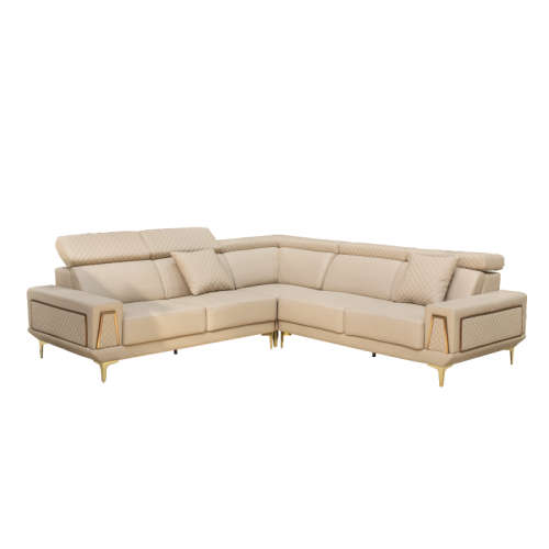 GOF Furniture - Plush L-Shape Genuine Leather Couch