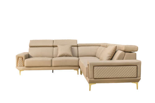 GOF Furniture - Plush L-Shape Genuine Leather Couch