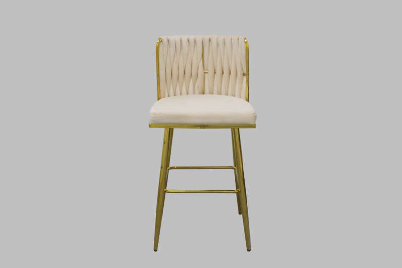GOF Furniture - Zuri High Counter Velvet Bar Stool, Beige