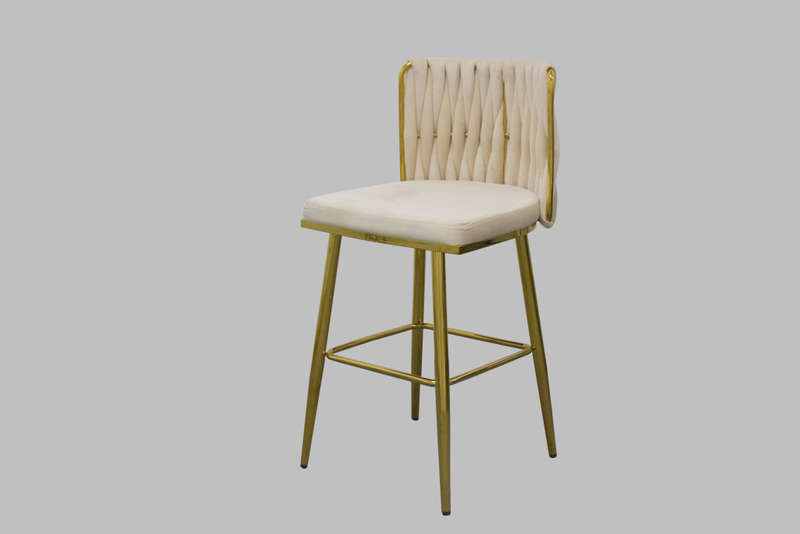GOF Furniture - Zuri High Counter Velvet Bar Stool, Beige
