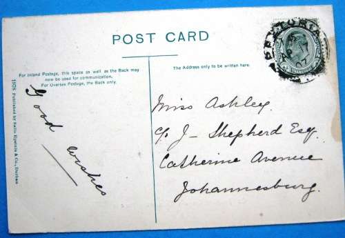 PRESIDENT KRUGER'S RESIDENCE - PRETORIA - 1913 -  VINTAGE POSTCARD.
