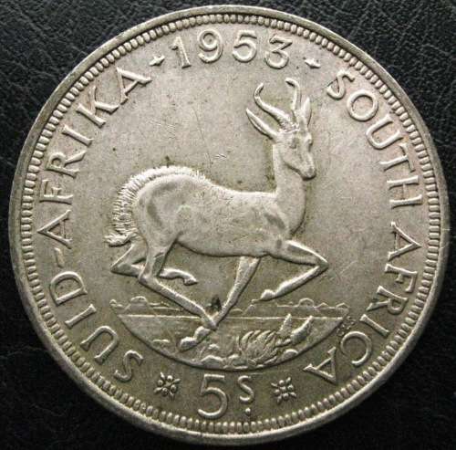 1953 FIVE SHILLINGS COIN  - CIRCULATED.