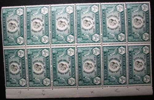 UNION - SACC 64  - 1935 - BLOCK OF 12 WITH CLEFT SKULL AND TAGGED EAR + OTHER VAR. -MNH - YES , MNH!