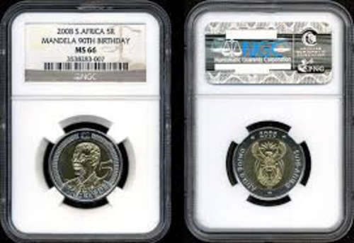 MANDELA 2008 90TH BIRTHDAY MS66  R5 COINS - NGC GRADED