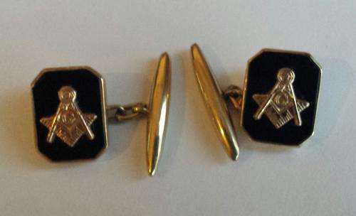 Vintage Masonic Gold Cufflinks